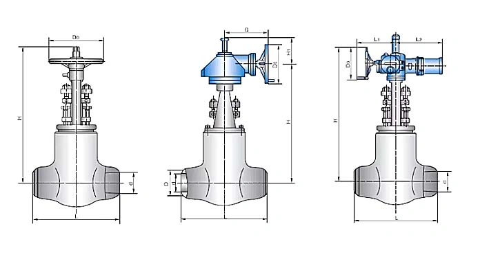High Pressure Seal Bonnet Class 1500 WCB BW Steam Gear Gate Valve with Bypass