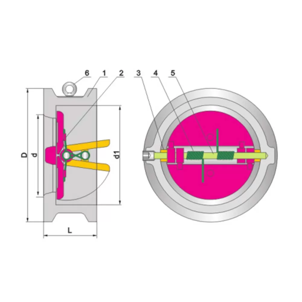 DN100 api WCB class150 cast steel flanged end wafer check valve price